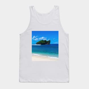 Watu Karung lagoon sand beach with rock islands Tank Top